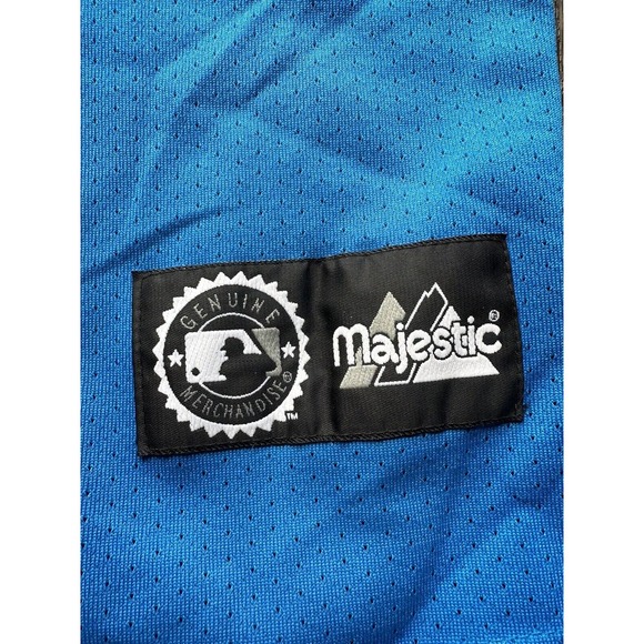 VTG MLB New York Yankees Rare Majestic Jersey L Baby Blue Made In USA - Picture 6 of 7